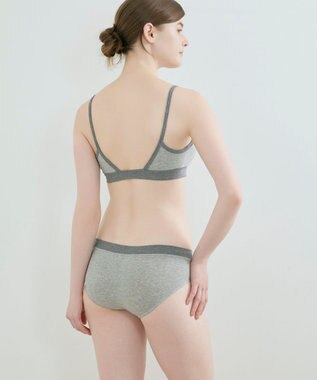 une nana cool 綿ベア天竺 カラーブロッキング ノンワイヤーブラジャー LG