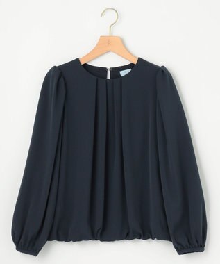 組曲 L 【WEB限定】ジョーゼットシフォン パフスリーブブラウス ネイビー系