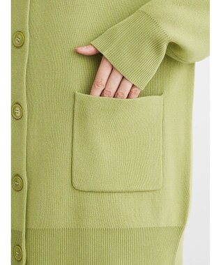 Green Parks ミドル丈モックネックカーディガン Green