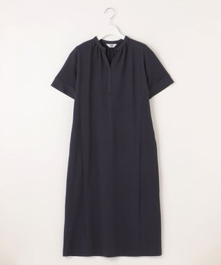 J.PRESS LADIES L 【洗える・抗菌消臭・吸水速乾】サッカージャージー ワンピース ネイビー系