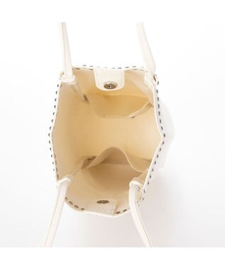 UNBILLION カシュカシュ cachecache / スタッズ付き縦型トートバッグ ホワイト