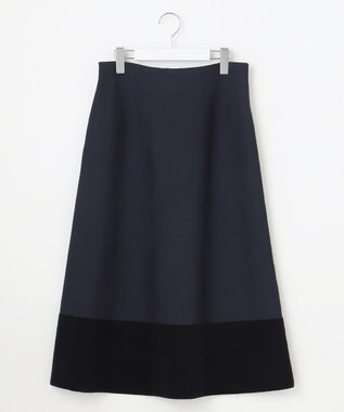 自由区 S モールブロッキングニット スカート ネイビー