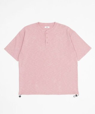 WEGO 【ユニセックス着用ITEM/MLサイズ展開】スラブヘンリーネックT（SS） ピンク