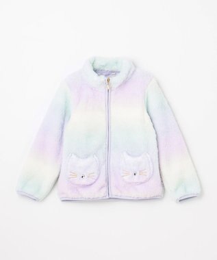 ANY KIDS ネコポケットボアブルゾン レインボー×ミント