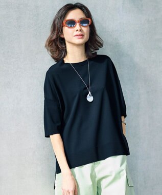 自由区 L 【カタログ掲載・素材アップデート・新色追加・新柄追加・前後差あり】クレープストレッチプルオーバー ニットⅡ