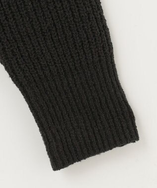 自由区 【洗える】テクスチャーコットンブレンド ビジューデザインニット ネイビー系