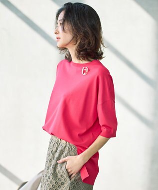 自由区 L 【カタログ掲載・素材アップデート・新色追加・新柄追加・前後差あり】クレープストレッチプルオーバー ニットⅡ