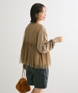 Green Parks ＳＥＴ２点　チュールベスト＋ロンＴＥＥ Gray Beige