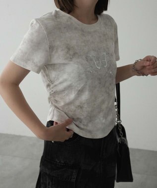 WEGO メタリックバタフライサークルロゴT ホワイトアイボリー