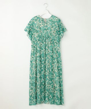 自由区 S ハーバリウムフラワープリントVネック ワンピース