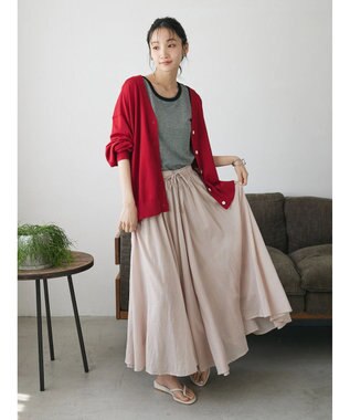 CRAFT STANDARD BOUTIQUE コットンボイルギャザースカート Gray Beige