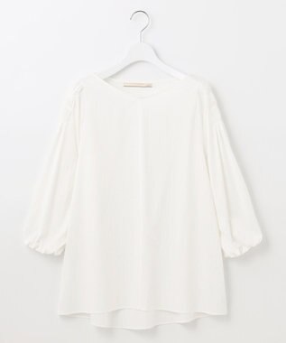 自由区 【XSサイズ～/洗える】ストレッチシャーティング ブラウス ホワイト系1