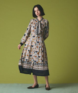 GRACE CONTINENTAL キカボウタイドレス ベージュ