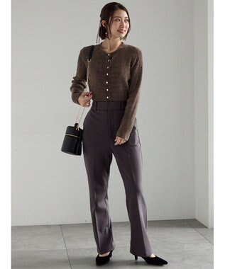 Te chichi モールリブカーディガン ブラウン