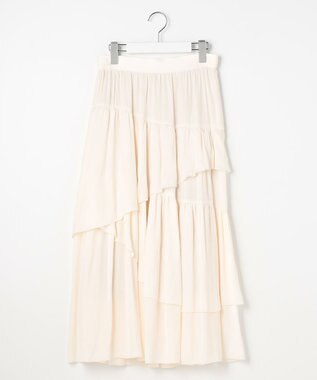 Feroux アシンメトリーティアード スカート アイボリー系