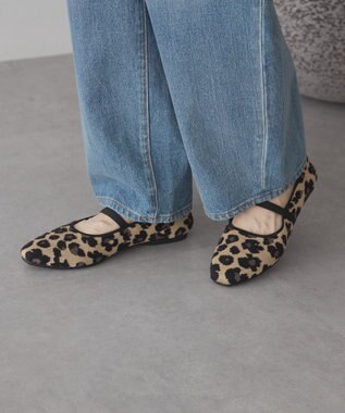 AMERICAN HOLIC ニットメリージェーンパンプス Leopard