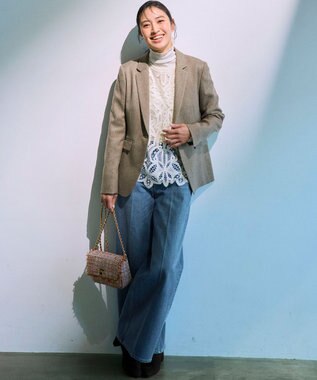 23区 GIOLICAツイード ショルダーバッグ テラコッタミックス