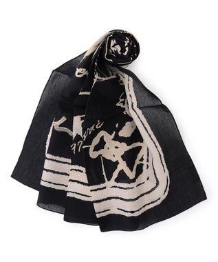 23区  manipuri インバージョンフィッシュ プリント ストール