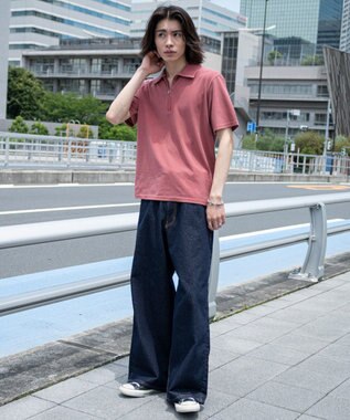 WEGO 【ユニセックス着用ITEM】ブリーチカノコハーフZIPポロ（SS） ワイン