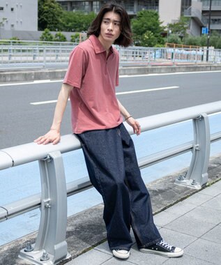 WEGO 【ユニセックス着用ITEM】ブリーチカノコハーフZIPポロ（SS） ワイン