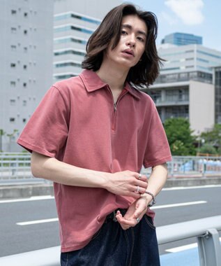 WEGO 【ユニセックス着用ITEM】ブリーチカノコハーフZIPポロ（SS） ワイン
