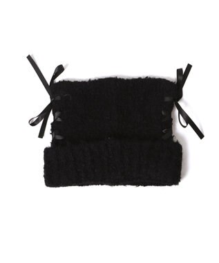 WEGO レースアップネコミミニットキャップ ブラック