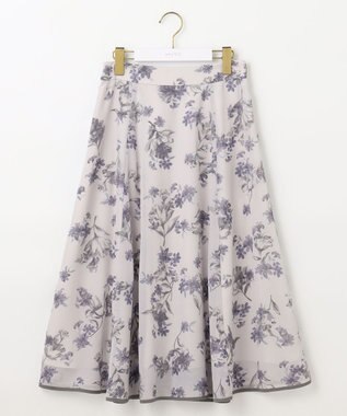 ANY SIS 【洗える】フロッキーオンフラワー スカート アイボリーベース