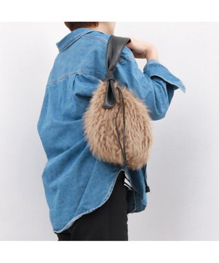 UNBILLION カシュカシュ cachecache / リボンハンドルエコファードロストトート ブラウン