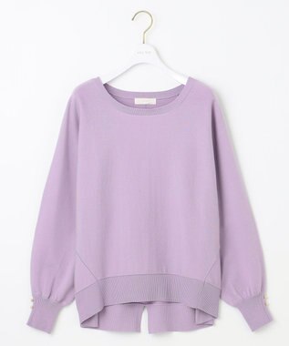 ANY SIS 【CICA加工・選べる9色展開】クルーネックバックスリット ニット 紫