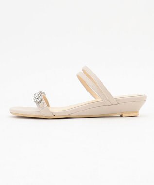 ANY SIS 【23.5~24.0cm】ジュエル調2WAYフラット サンダル ライトベージュ