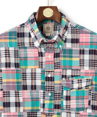 J.PRESS MEN 【KING SIZE】パッチワーク プルオーバーシャツ ピンク系9