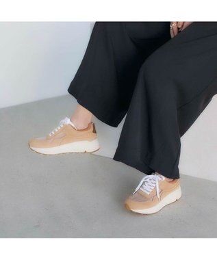 MODE ET JACOMO <carino>シースルー厚底スニーカー ベージュコンビ