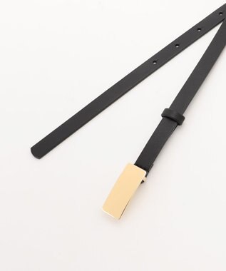 UNFILO プレートバックルベルト ブラック×ゴールド