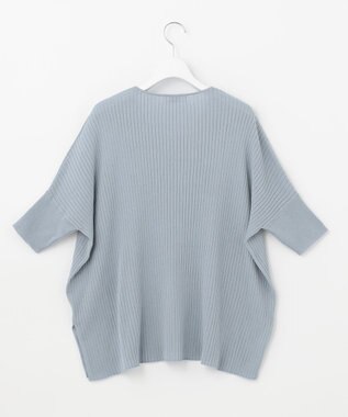 J.PRESS LADIES 【洗える】コットンシルクリラクシー Vネック ニット ダルブルー系