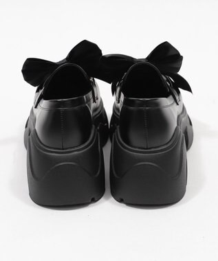 WEGO 2wayリボン厚底ローファー ブラック