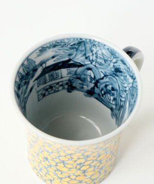 たち吉 【たち吉】山水山吹文 マグ 京焼・清水焼 イエロー