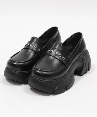 WEGO 2wayリボン厚底ローファー ブラック