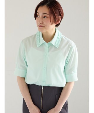 Te chichi ミニフリルトリムカラーブラウス ミント