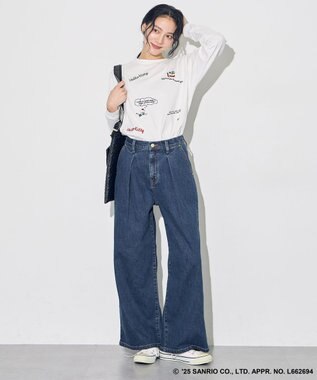 ANY 【ハローキティ×ANY】ロゴTシャツ ホワイト刺繍