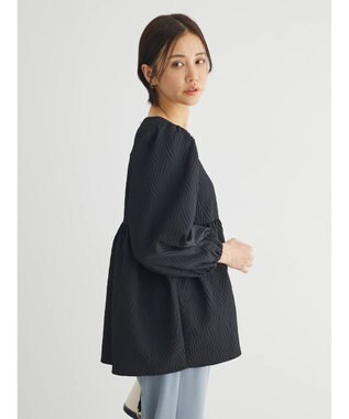 Green Parks ・ＥＬＥＮＣＡＲＥ　ＤＵＥ　フクレジャカードブラウス Black