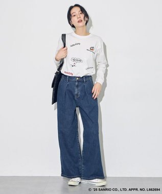 ANY 【ハローキティ×ANY】ロゴTシャツ ホワイト刺繍