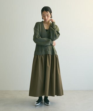 Green Parks ａ．ニットドッキングワンピース Khaki