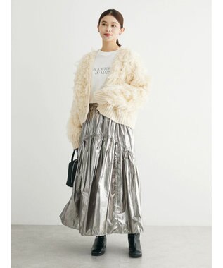 Green Parks ・Ｐｅｔｉｔ　Ｆｌｅｕｒ　ループニットカーディガン Off White