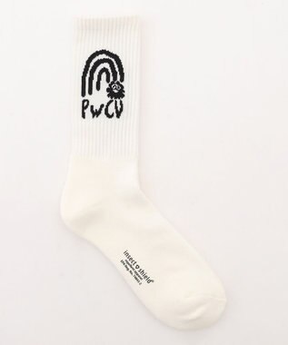 PW CIRCULUS 【虫よけ加工】【MEN】P-MOF ソックス ミドル丈 ゴルフ ホワイト系