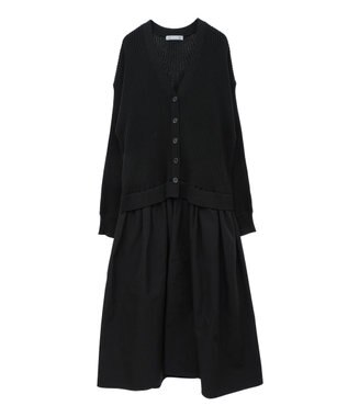 Green Parks ａ．ニットドッキングワンピース Black