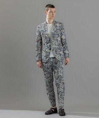 JOSEPH HOMME 新型・新柄【洗える/ストレッチ/シワになりにくい】クールドッツストレッチ メキシカンプリント ジャケット ホワイト系5