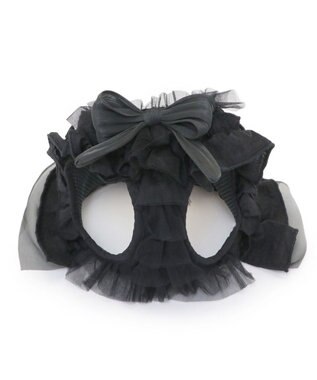 PET PARADISE cherircouture フリフリハーネス 《ブラック》 小型犬 ＳＳ ブラック