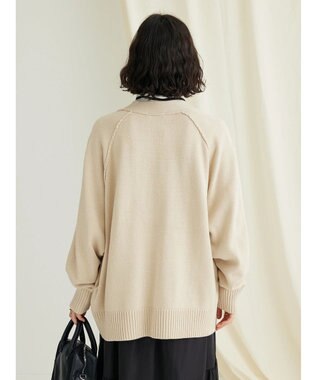 CRAFT STANDARD BOUTIQUE Ｖネックアウトリンキングカーディガン Beige