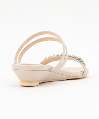 ANY SIS 【23.5~24.0cm】ジュエル調2WAYフラット サンダル ライトベージュ