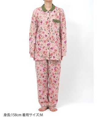 WACOAL ワコール_リラックス＆スリープ パジャマ キルトニット素材(本体) あったか 長袖 長ズボン レディース KDW405 /ワコール ピンク